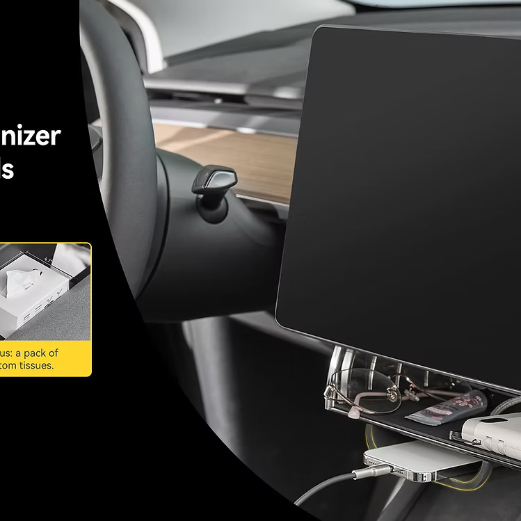 3W Under Screen Storage Organizer For Tesla Model 3 Highland 24+/ Y Juniper 25+