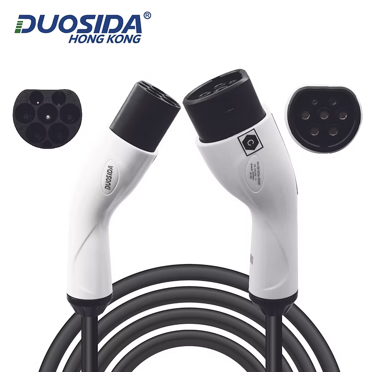 Duosida 三相 32A Type 2 to GBT 充電直線5米