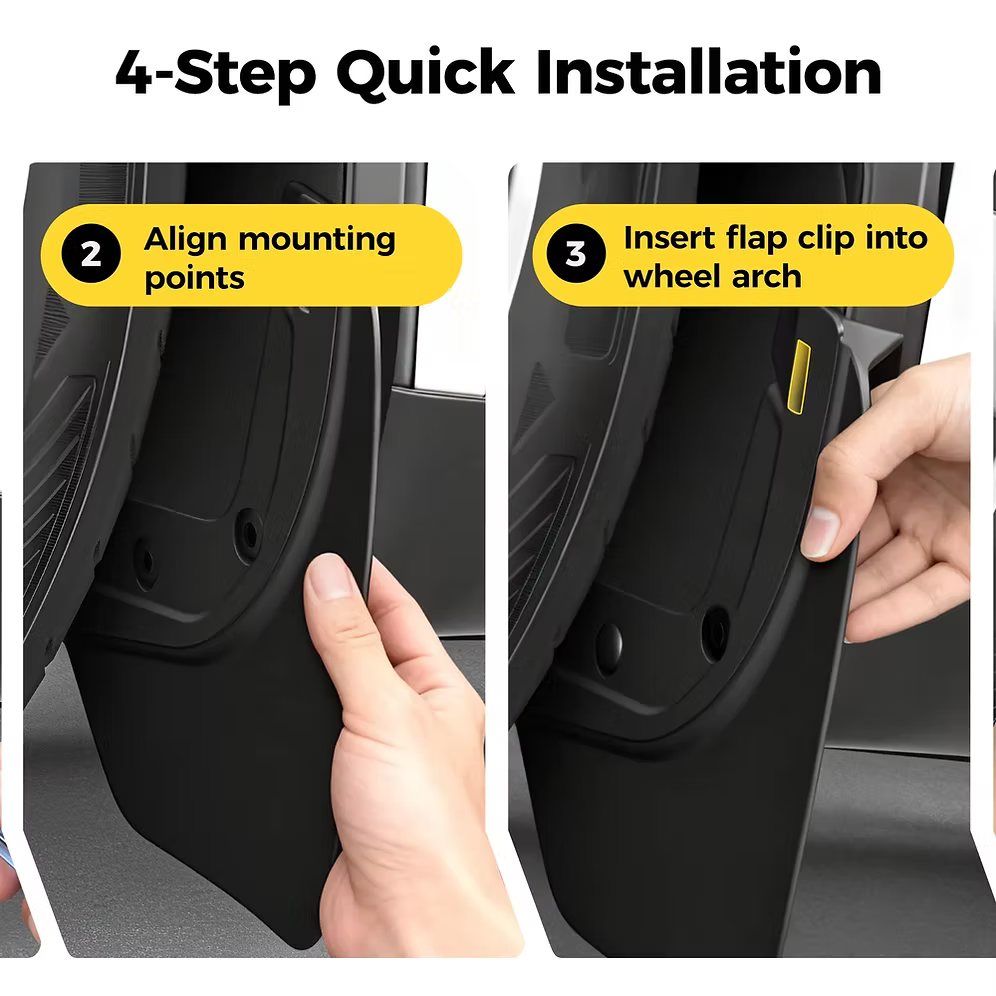 3W Flaps 擋泥板 For Tesla Model Y Juniper 2025+ / Model 3 Highland 2024+
