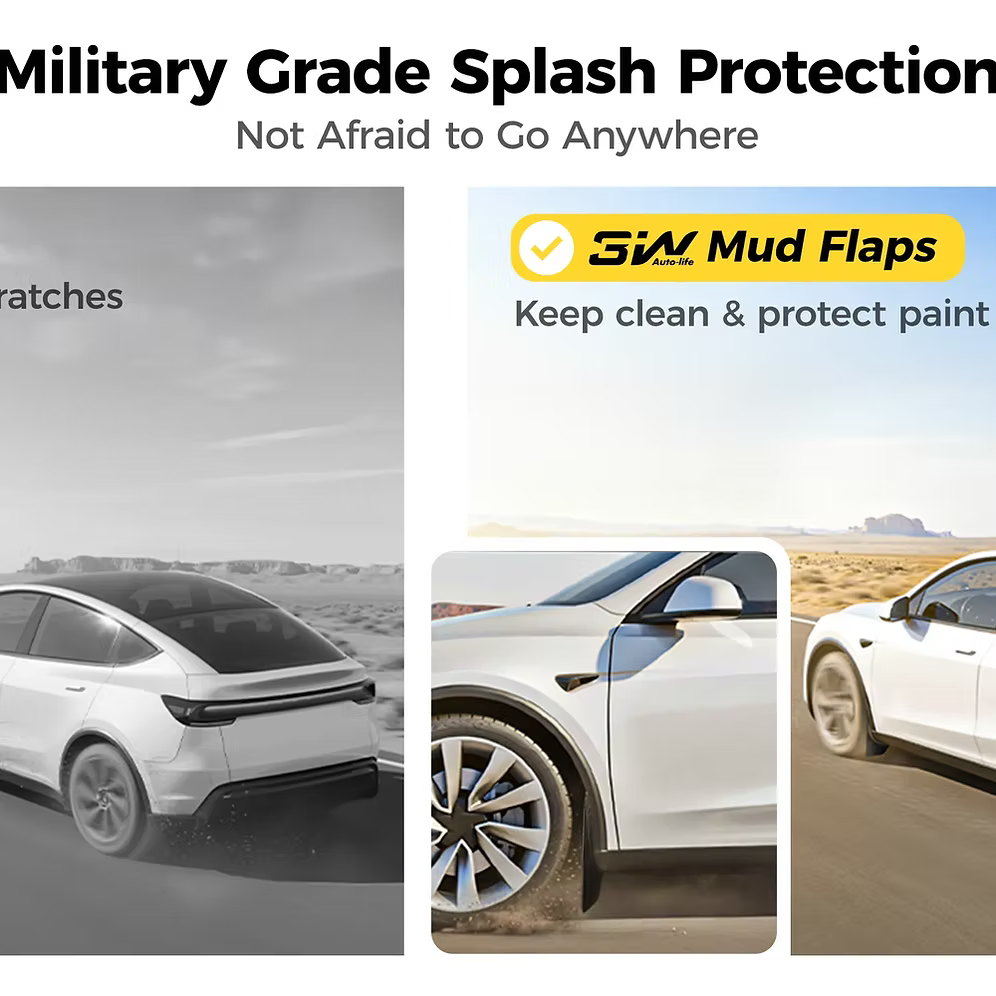 3W Flaps 擋泥板 For Tesla Model Y Juniper 2025+ / Model 3 Highland 2024+