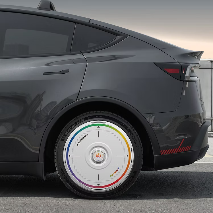 HALODISC 2 Wheel Covers for Tesla Model Y Juniper 19" Crossflow Wheels RainbowRD