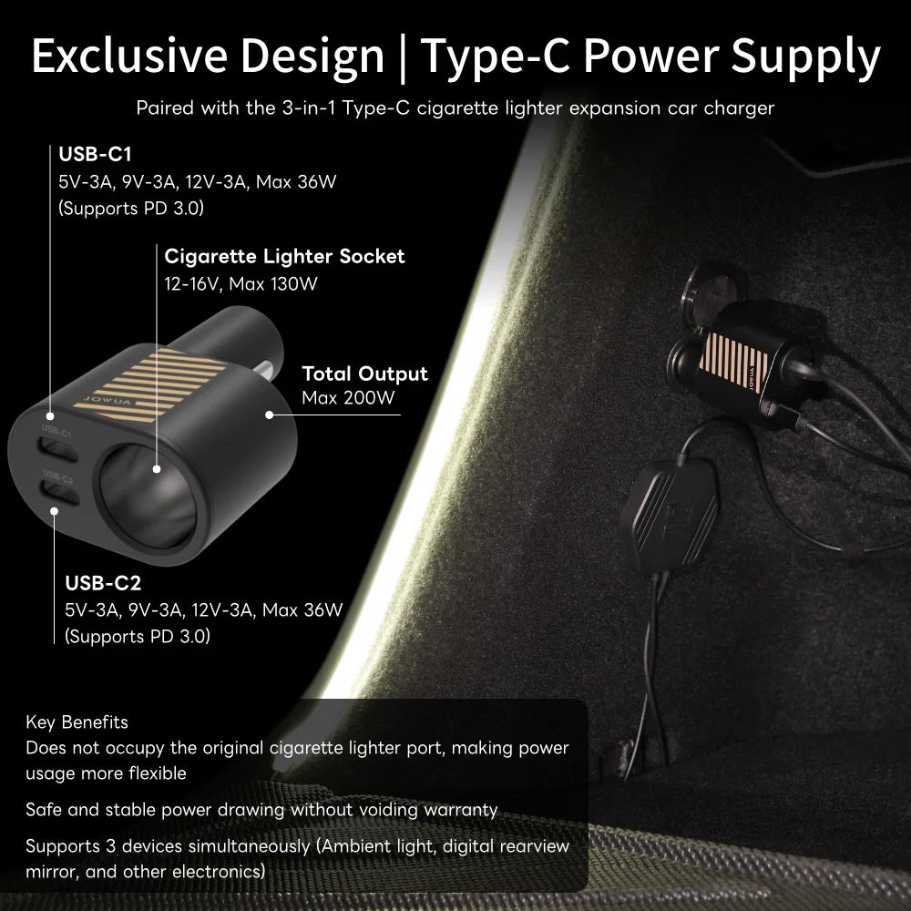 Jowua Tesla Model Y Trunk Ambient Light - USB-C LED Strip