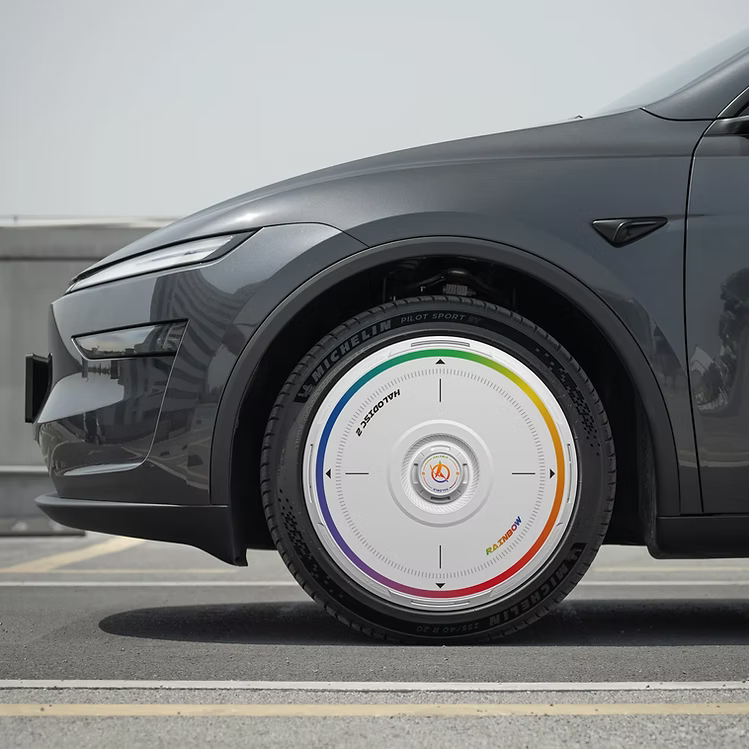 HALODISC 2 Wheel Covers for Tesla Model Y Juniper 19" Crossflow Wheels RainbowRD