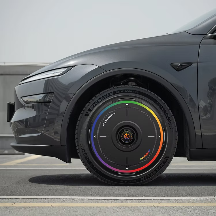HALODISC 2 Wheel Covers for Tesla Model Y Juniper 19" Crossflow Wheels RainbowRD