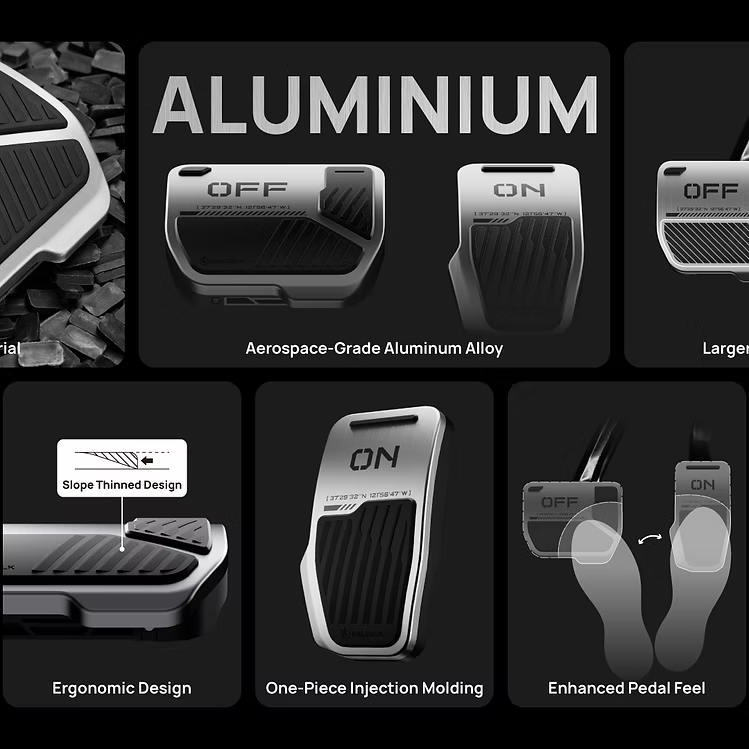 HALOBLK 合金踏板Alloy Car Pedal Covers for Tesla｜Toy Switch 2.0