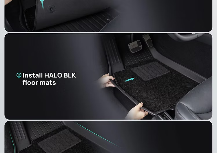 HALOBLK Model 3 Highland (2024+)專用全包圍防水腳踏墊（連毛毯）右軚版（現貨）