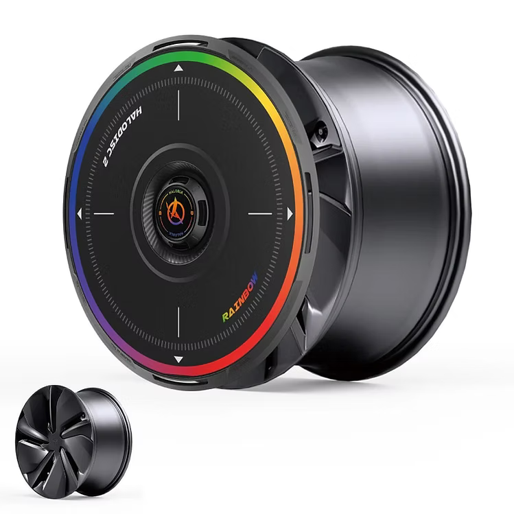 HALODISC 2 Wheel Covers for Tesla Model Y Juniper 19" Crossflow Wheels RainbowRD