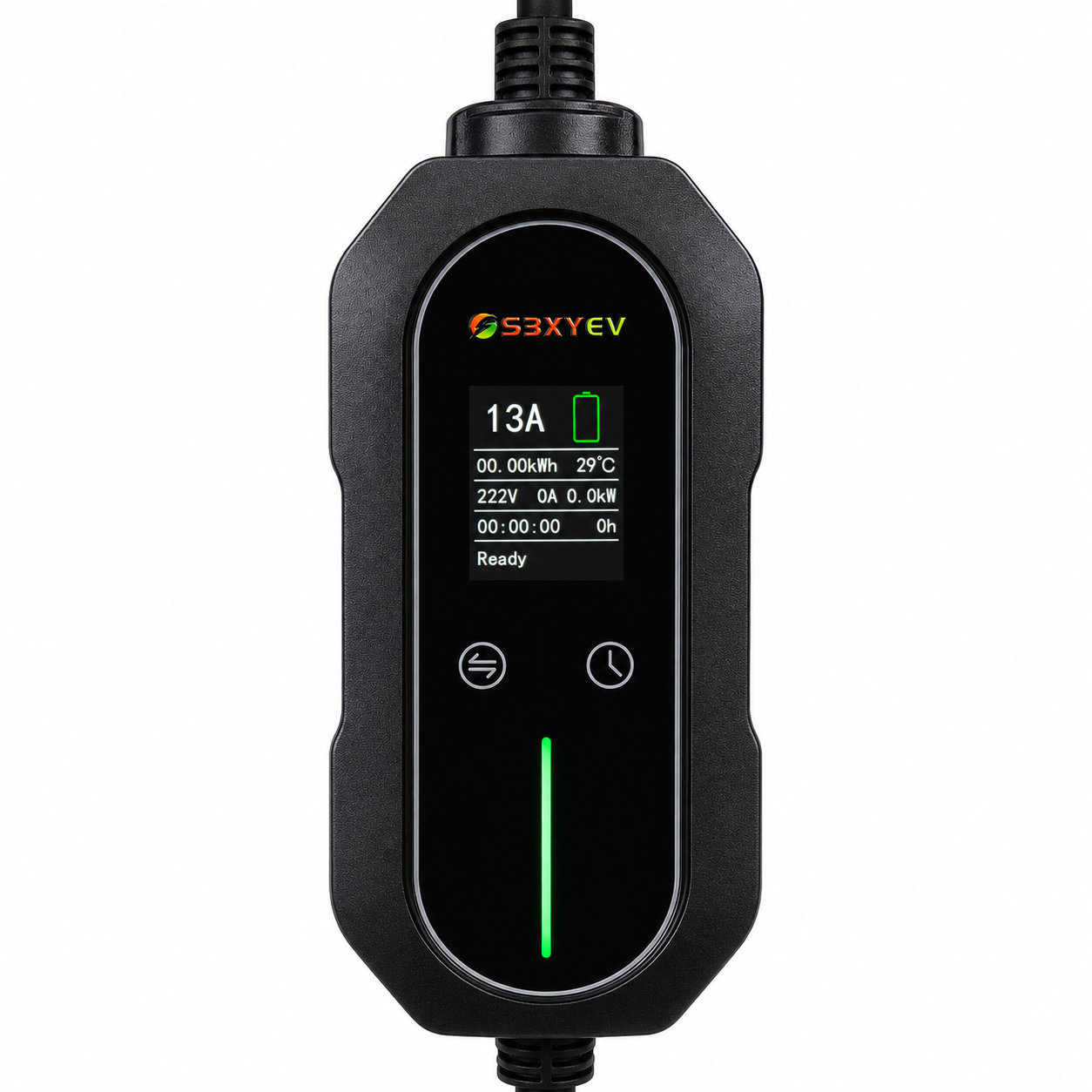 S3XYEV 13A Pro to Type 2雙溫控+B型漏電保護充電器(屏幕顯示+Bluetooth+Apps)兩年保用